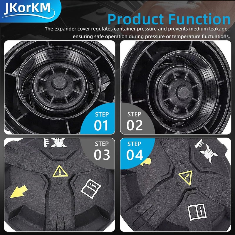 JkorkM 17138665638 Coolant Expansion Tank Cap Compatible with BMW 2019-2025 230i 330e 330i 430i 530i 540i 740i 750e M2 M240i M340i M440i X4 Z4 2.0L 3.0L Replaces OEM 17-13-8-665-638 - Image 4